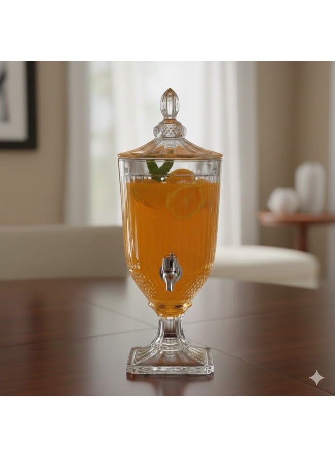 إيليجانت ✨ خزان عصير زجاجي فاخر بتصميم مخطط – مثالي للمشروبات والمناسبات | سعة 4.5 لتر ✨ - Image 3